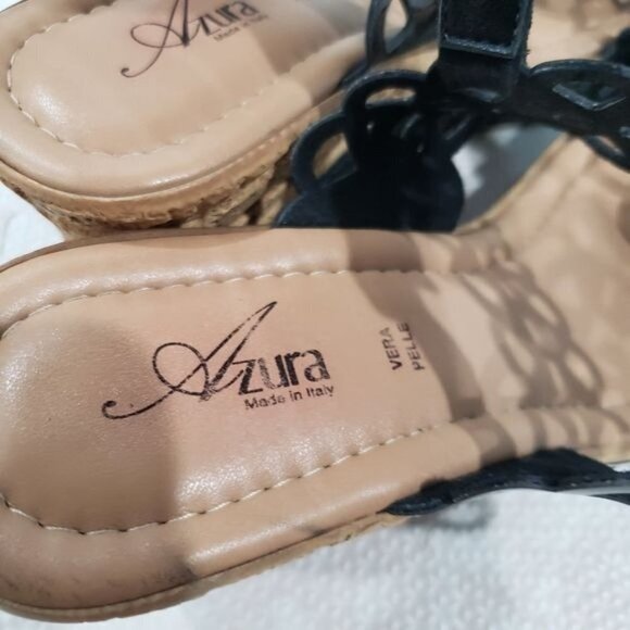Azura Perforated Open Toe Strappy Wedge Sandals Size 39 - Picture 6 of 13